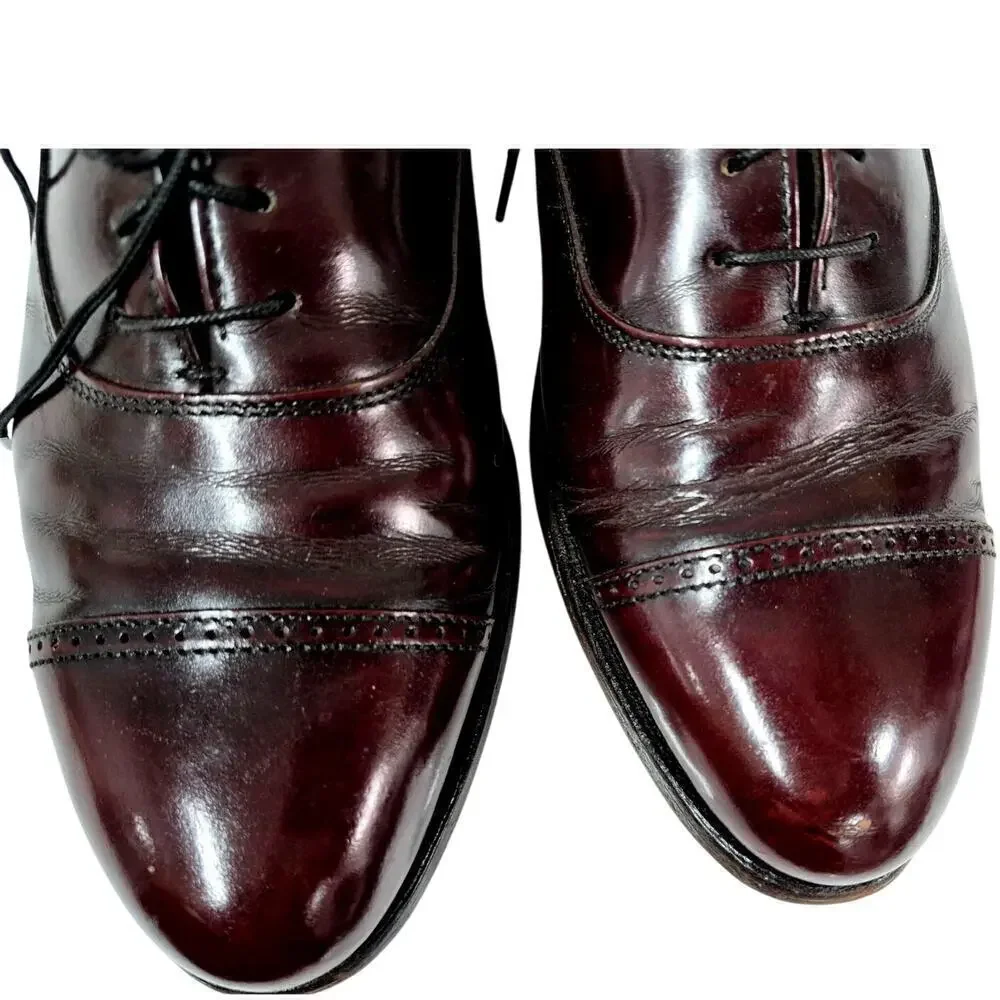 Bostonian  Mens Dress Shoes Made in Italy Burgundy Cap Toe Mens 8.5 women 10
